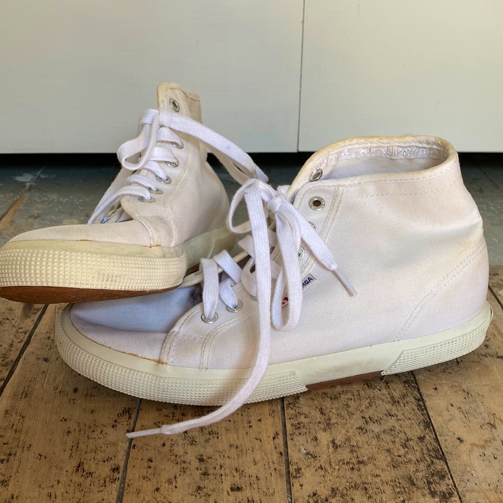 Superga white high top sneakers size 40